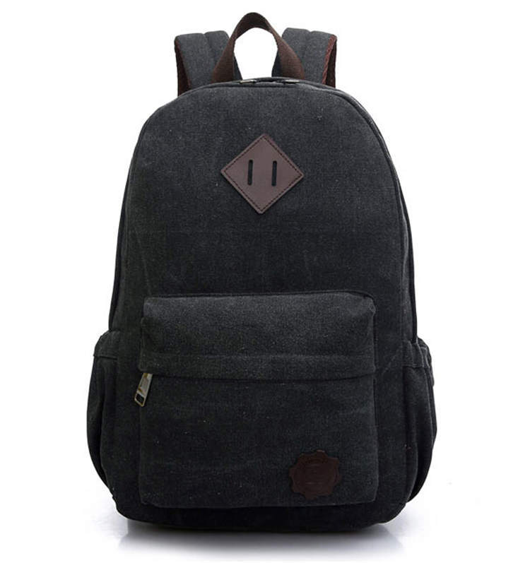 Sac à dos pour ordinateur portable en toile hommes adolescents garçons sacs à dos grand sac d'école Vintage étudiants voyage sac à dos sacs à bandoulière noir XA1054C: Black