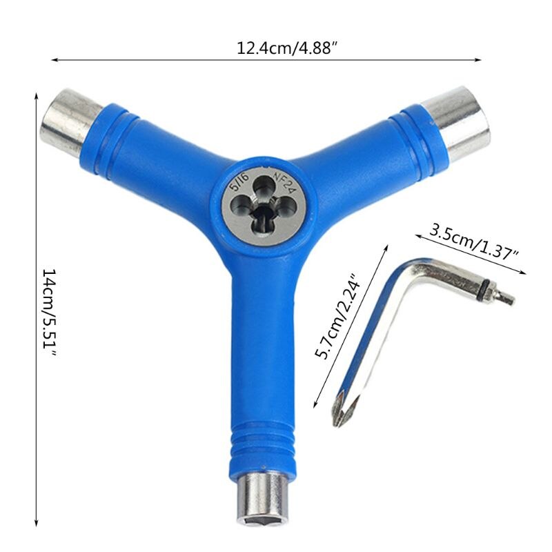 Universel tout-en-un rouleau patin clé Skateboard réparation Y forme outil Portable multifonctionnel accessoire avec L Type clé, ou