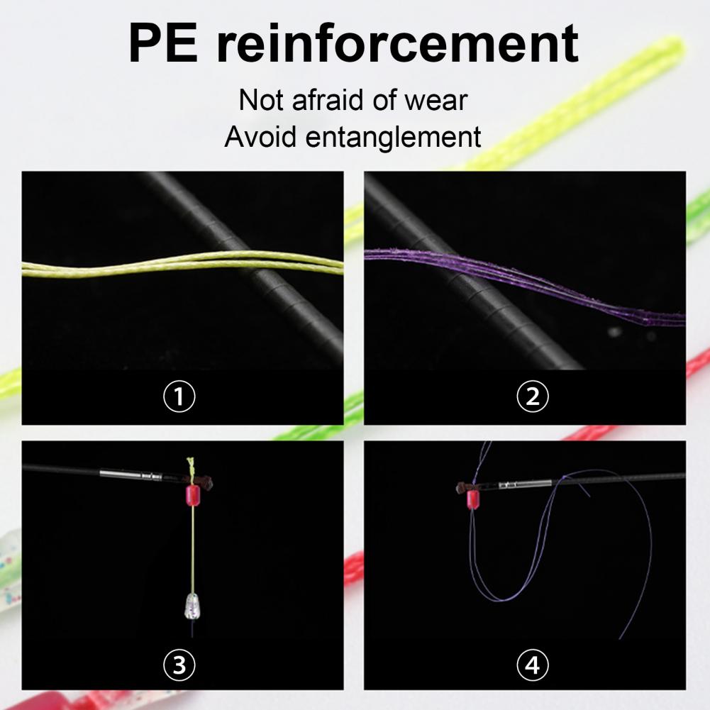 50Pcs Anti Rust Tough- Pole Tip Rope Strengthen Fishing Pole Tip Line Lightweight Wear Resistant Rod Tip Line Knot for Angling