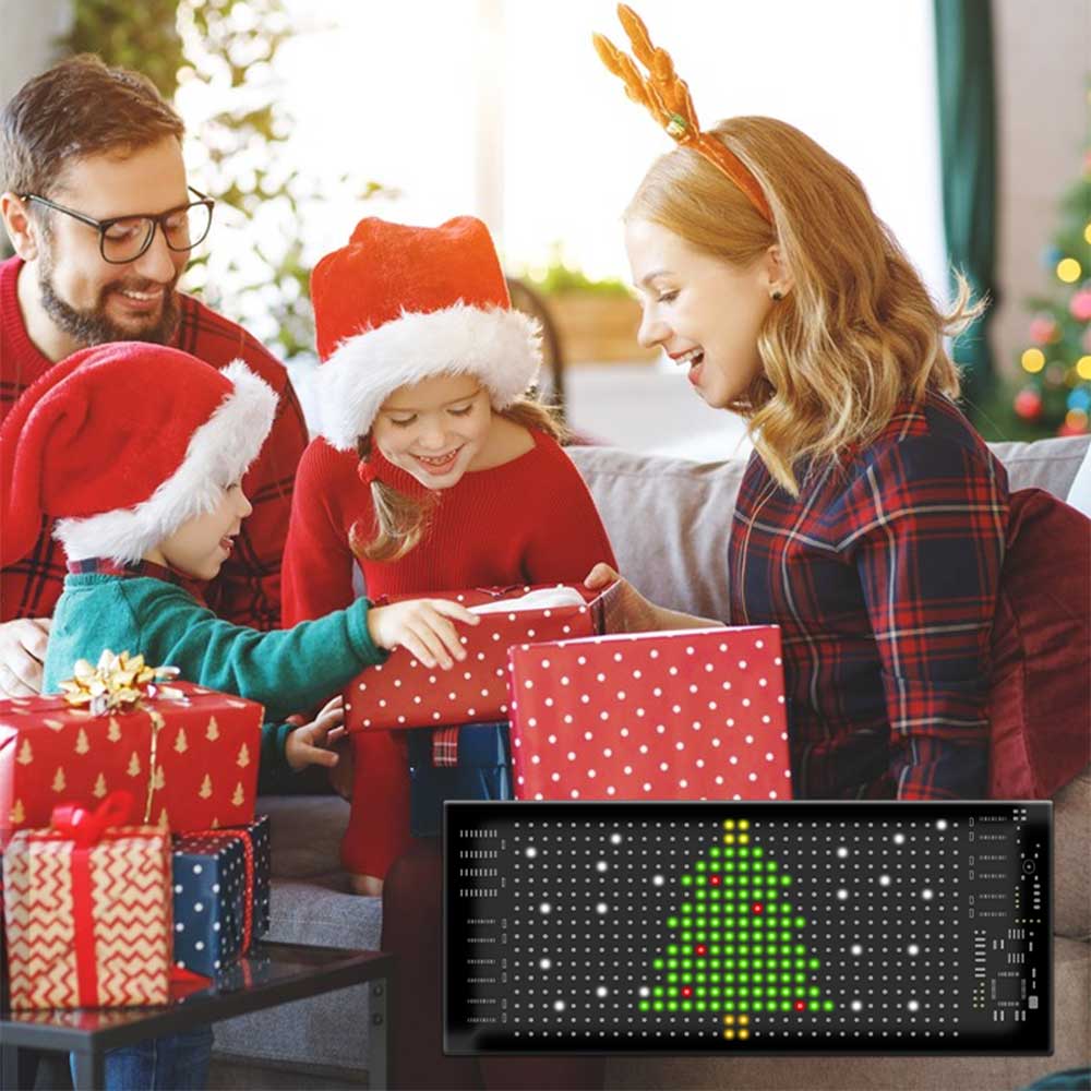 Rgb led billogo animation led matrix pixel panel gør-det-selv programmerbar bluetooth applikationskontrol kan bruges til jul