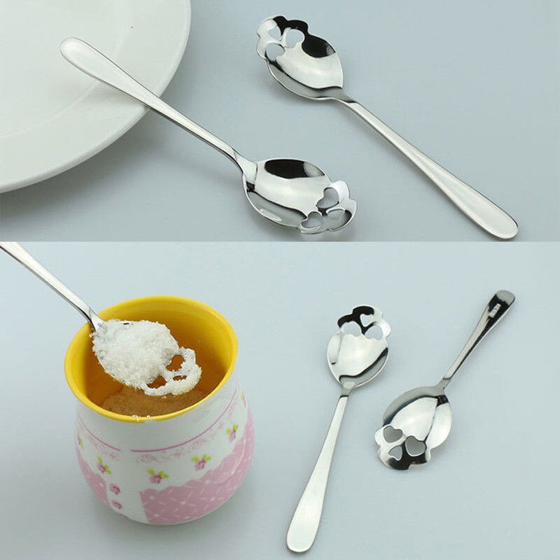 Cuillère à café gothique en forme de crâne en acier inoxydable, fournitures de cuisine, cuillère à café à Long manche, articles de table, cuillère à café 1 pièce