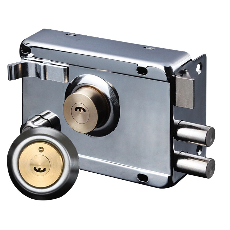 Cerradura de puerta de hierro forjado para Exterior, de media luna candado antirrobo de seguridad con llave, cerradura de puerta de madera, Hardware, cerradura de puerta de dormitorio para el hogar: Left open with side