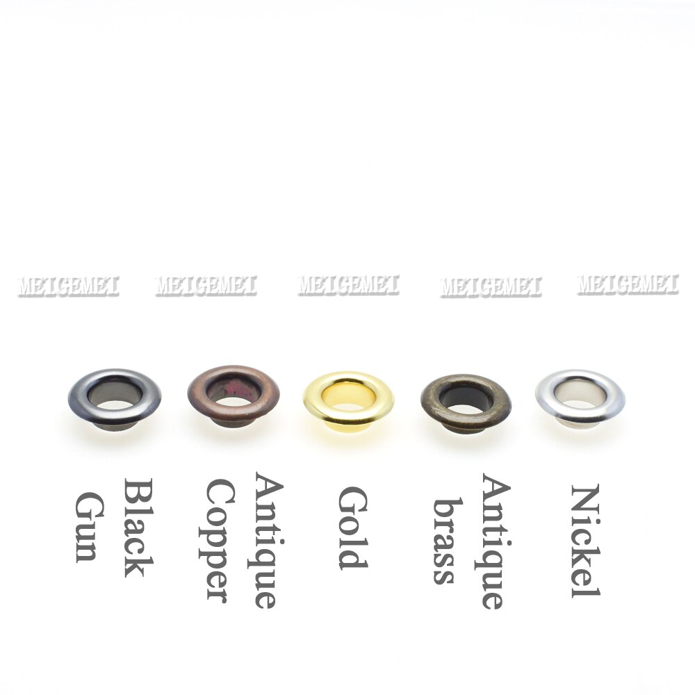 100sets Metal Eyelets with Grommet Dia.3mm~5mm for DIY Scrapbooking Cap Leathercraft Shoes Belt Bag Tag Clothes Accessories