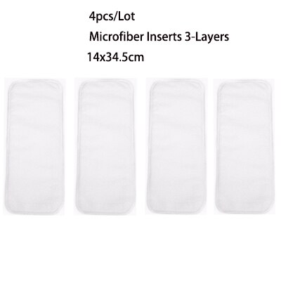 Chinese Year Diaper 4pcs/Set Polyester Baby Diaper Cloth Covers Nappy Reusable Cloth Diapers Adjustable 0-2 Years: 4pcs Inserts