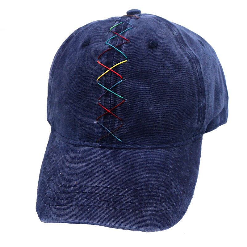 Rento monivärinen nauha puuvilla baseball lippalakit naisille tytöille miesten kesä säädettävä hip hop lippis denim snapback lippikset