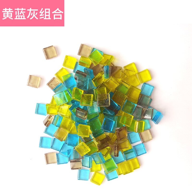 Carreaux de mosaïque en cristal diaphanes multicolores, carrés translucides, matériel de bricolage pour enfants, 100 pièces: 100pcs Mixed 7