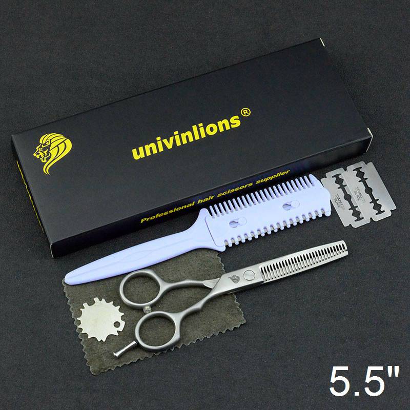 5.5" sharp scissors cut hair scissors thinning scissors pinking barber razor edge haircut cabelereiro hair cutting scisors: 5504B-Thinning