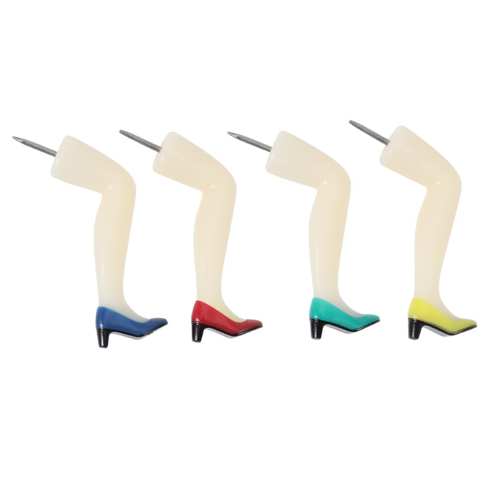 4pcs Long Leg Shape Push Pin Practical Thumbtack Decorative Wall Nails Map Tacks for School Office
