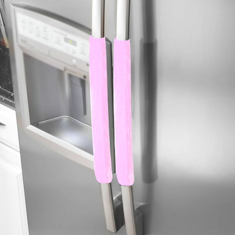 Køleskabshåndtag dæksel 2 stk køleskabsdekoration køkkendør køleskab ovndæksel apparathåndtag: Lyserød