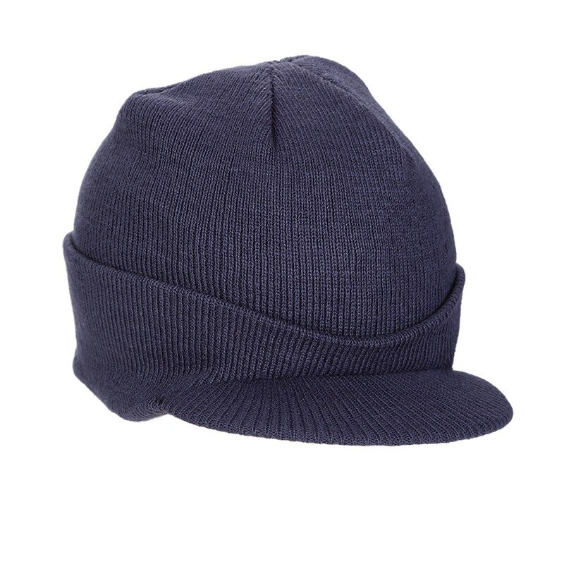 Casquettes pour hommes avec visières, chapeau de Ski à tricoter, en laine, Style militaire, garde au , couvre-chef pour les voyages en plein air, alpinisme: Bleu