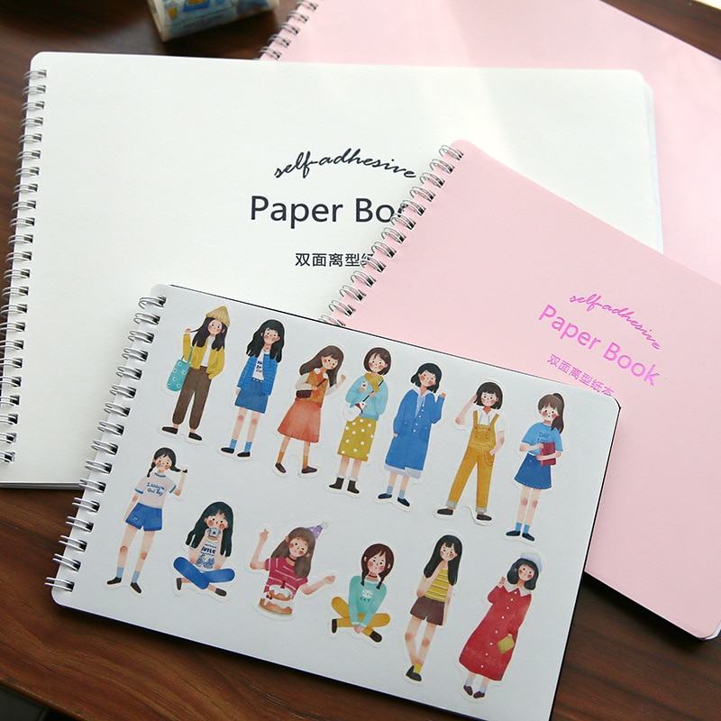 Coloffice Double-Sided Handbook Release Paper A4 A5 Meat Ball Tape Storage Book Hand Book Stickers Material Sketchbook