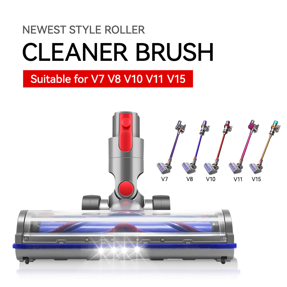 Upgraded Direct Drive Brush Heads Nozzles for Dyson V10 V11 V8 V7 sv12 V14 V15 Slim/v12/G5 Replaceable Parts Led Vacuum Cleaners: Light Grey