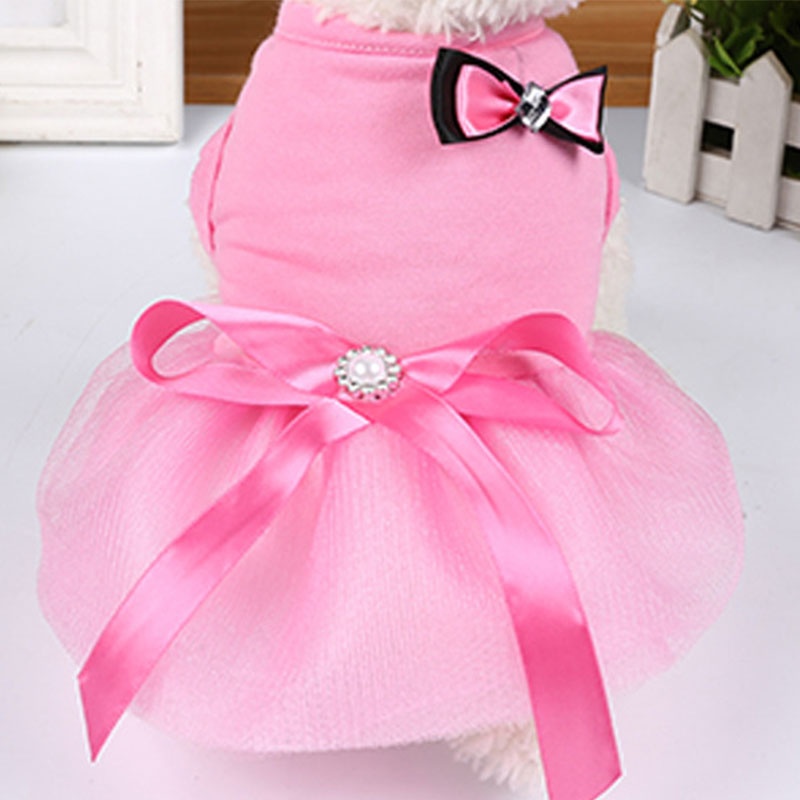 Prinses Stijl Pet Rokken Roze Rode Strik Dog Jurk Kleding Voor Kleine Honden Chihuahua Franse Bulldog Puppy Kleding Huisdier Kostuum