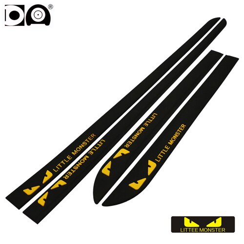 4 Stuks Auto Deur Verlengen Anti-Collision Strip Edge Guard Protector Auto Decor Zwart/Wit Gebruik Voor Auto deur Fit Alle Auto Modellen: Black Littee Monster