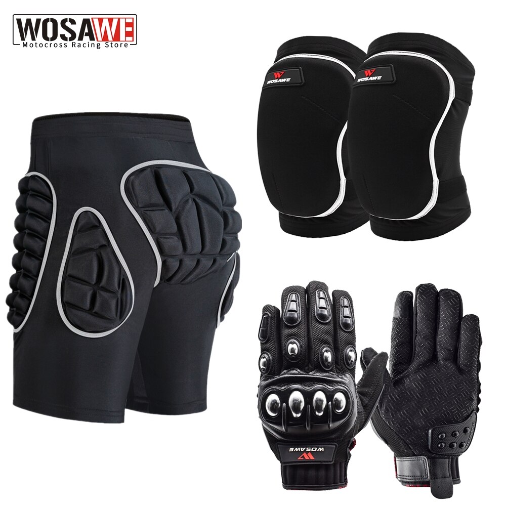 Wosawe Motorfietsen Kniebeschermers Beschermende Kleding Dikke Spons Antislip Knie Brace Guard Skiën Snowboarden Knie Pad Handschoenen