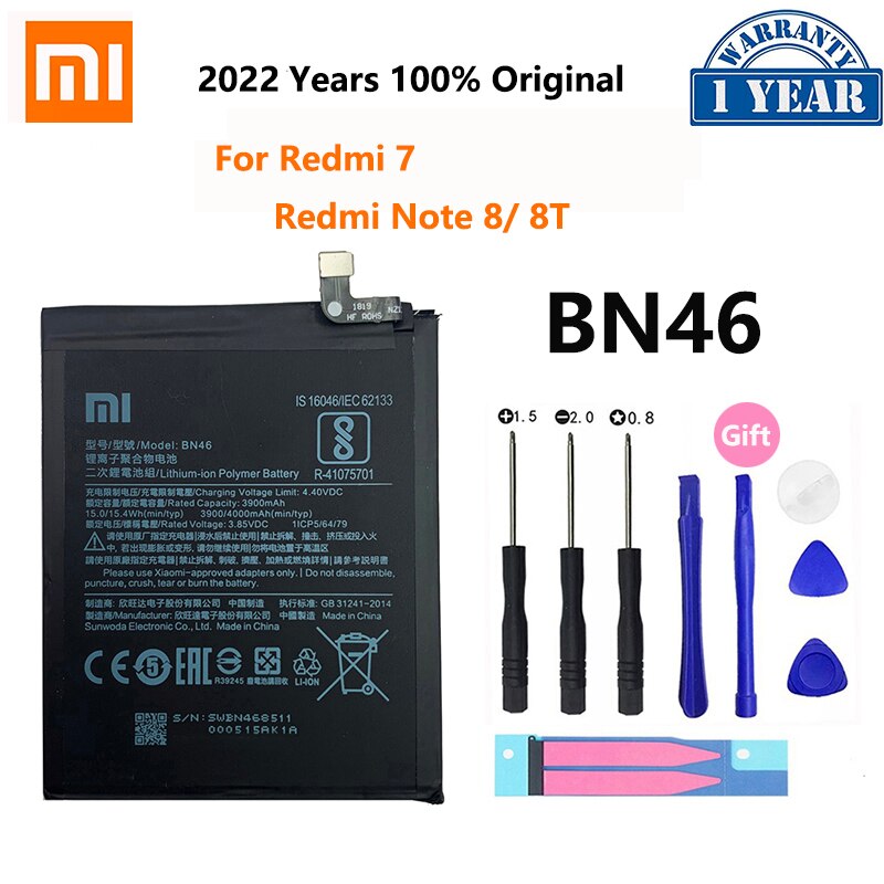 XiaoMi-Batería de repuesto para teléfono Redmi Hongmi Note 3, 3S, 4, 4A, 4X, 5, 5A, 5X, 6, 6, 7, 7A, Go Pro Plus, A2 Lite, BN41, BN31, BM47: BN46 Redmi7 Note8 8T