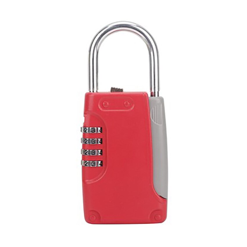 Portable Mini Password Key Safe Box Hidden Key Case 4-Digital Password Simulation Security Key Boxes Hold 4 Keys Storage Box: Red