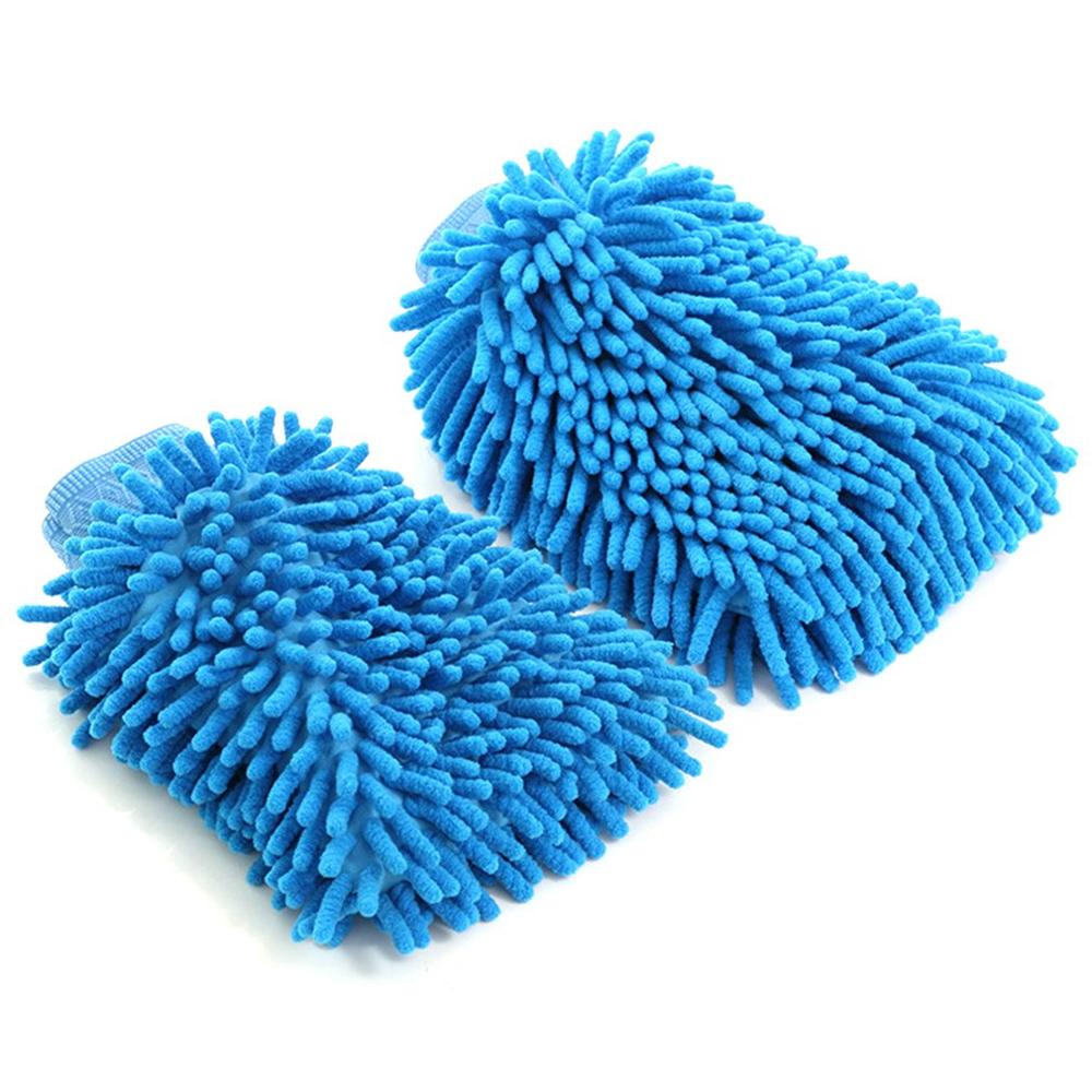 Bas prix Double face Chenille lavage de voiture laine gants de nettoyage de voiture gants de lavage de voiture outils de lavage de voiture fournitures de voiture: sky blue