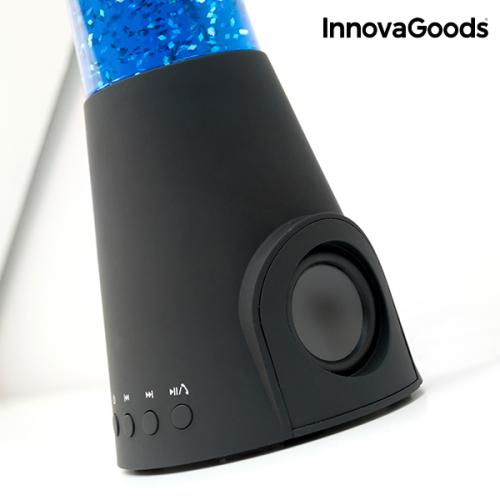 InnovaGoods Lava Lampe mit Bluetooth Lautsprecher und Mikrofon Fluss 30W Klaren Klang Blau LED Licht Intime und Spezielle Umwelt