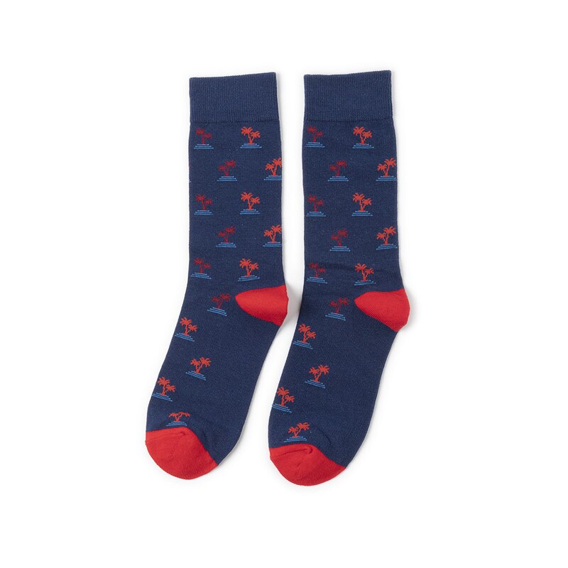 Dessin animé motif impression chaussettes cocotier Kiwi fruits crème glacée ananas insectes oiseau mignon Fun hommes coton chaussette décontracté: 5
