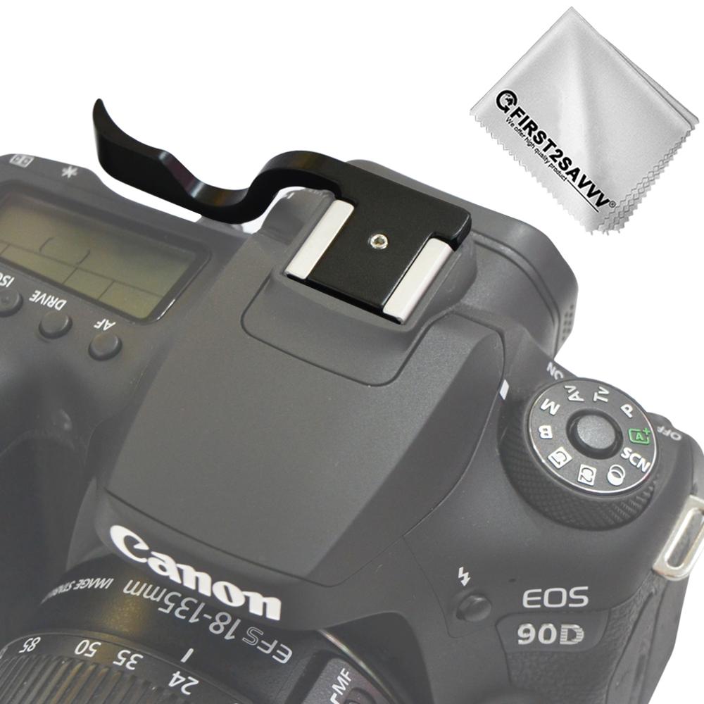 Metel Thumb Up shoe hand Grip Hotshoe bracket for Canon EOS 90D DSLR camera version.