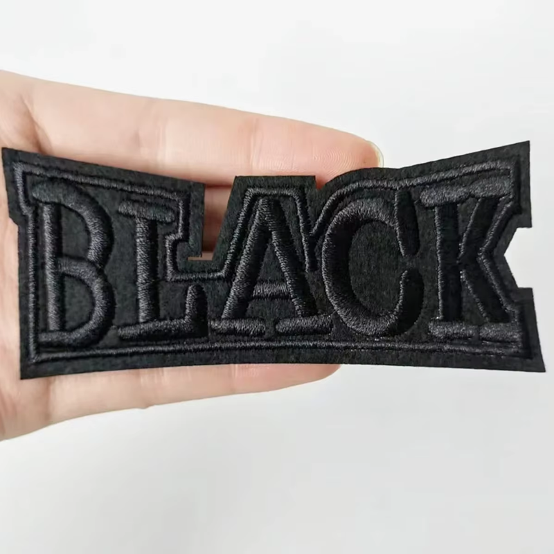 Chique zwarte geborduurde strijkpatch: eenvoudige textielreparatie & modieuze decoratie, snel aan te brengen: Default Title