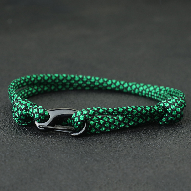 Men Paracord Bracelet Double Layer Macrame Braclet Black Stainless Steel Braslet For Him Beach Surfer Brazalete Pulsera: Dark Gold