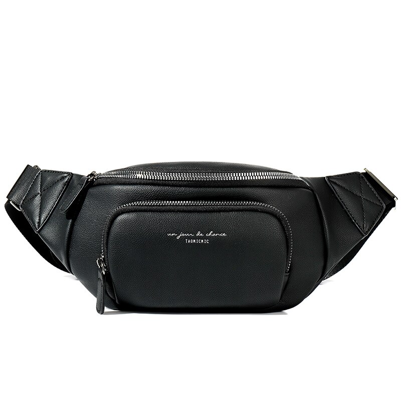Sac à bandoulière à ceinture pour femme, sacoche de , décontracté, de voyage, de poitrine, à la: Black