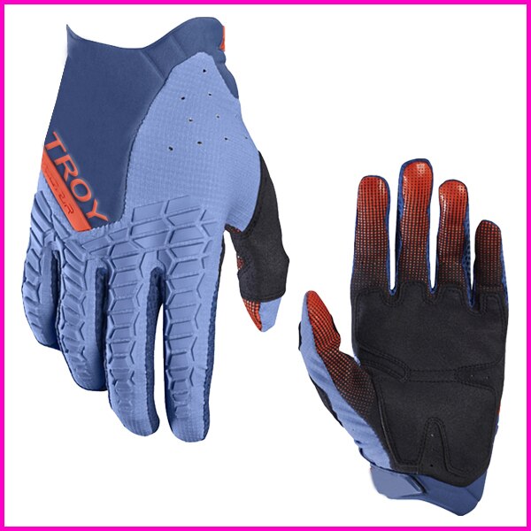 MX Pawtector Gloves MTB DH Motorbike Troy Fox Locomotive MTB Bike Gloves Motorcycle Moto Glove: Blue / XL