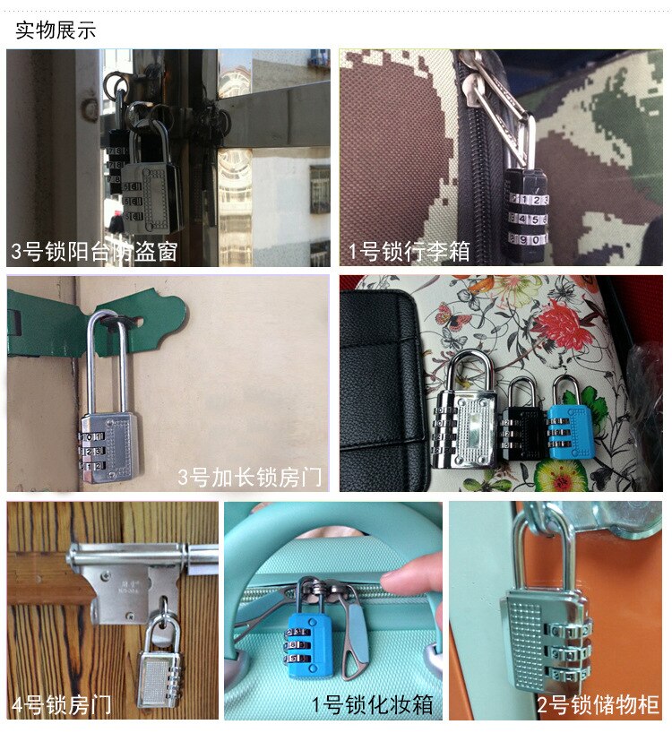 Cijferslot klein hangslot zinklegering reisbagage klein slot