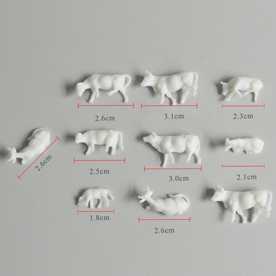 HO 1:87 Diorama Model Cows Horse Sheep Plastic Animal Toys DIY Model Making Sand Table Building Layout Farm Scene 10pcs/lot: Green