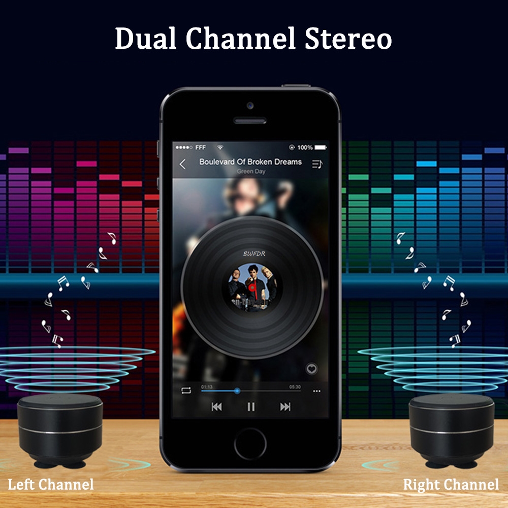 Mini Bone Conduction Speaker Vibration Stereo Audio Digital TWS Wireless Bluetooth Speakers Portable Metal Speaker