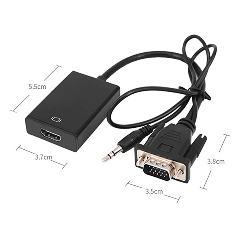 VGA do Adapter HDMI 1080P VGA wtyk męski do HDMI żeński konwerter z Adapter przewodu Audio dla PC Laptop Notebook Monitor HDTV