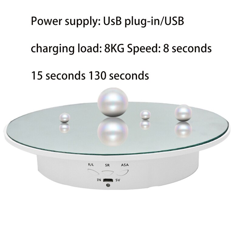 3 vitesses 20cm Intelligent électrique rotatif présentoir miroir platine porte-bijoux batterie/USB puissance