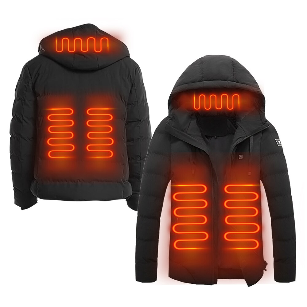 NWE-chaquetas de invierno cálidas con USB para hombre, termostato inteligente de Color puro con capucha, ropa calefactable, impermeables,