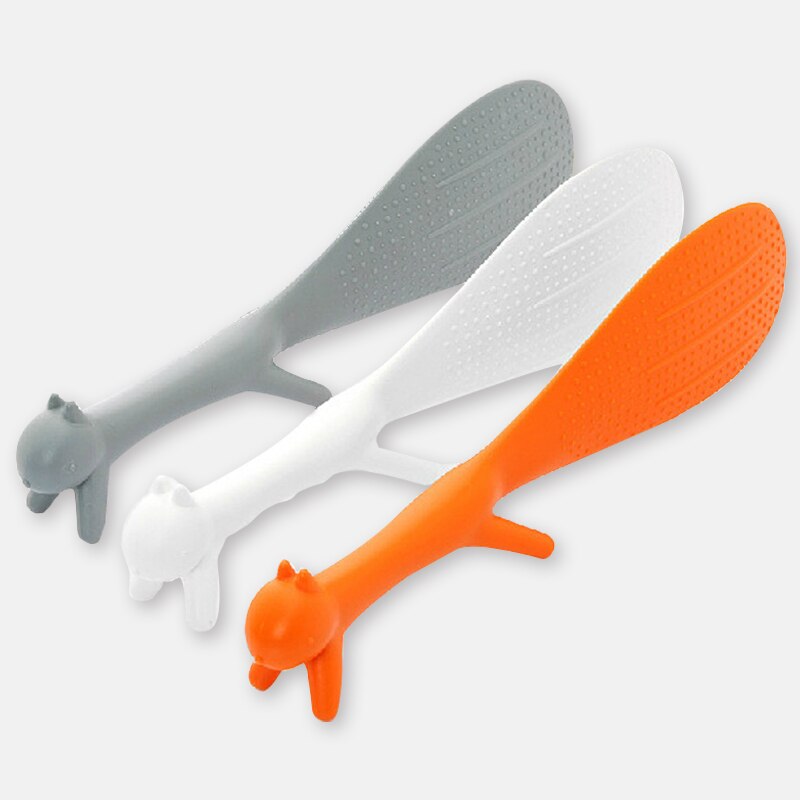Cute Lovely suministro de cocina ardilla cucharones especiales herramienta de cocina coreano en forma de cucharón antiadherente paleta de arroz cuchara de comida