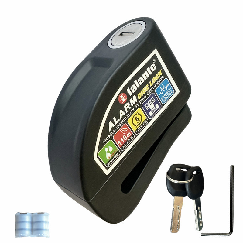 Blocco allarme moto impermeabile Blocco antifurto di sicurezza bici Blocco freno a disco moto Mountain bike + borsa + corda promemoria da 1,5 m: Brown