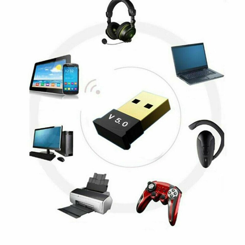 USB Bluetooth 5.0 Adapter Wireless Dongle Stereo Receiver o Sender for PC Computer Laptop Earphone TV Transmitter