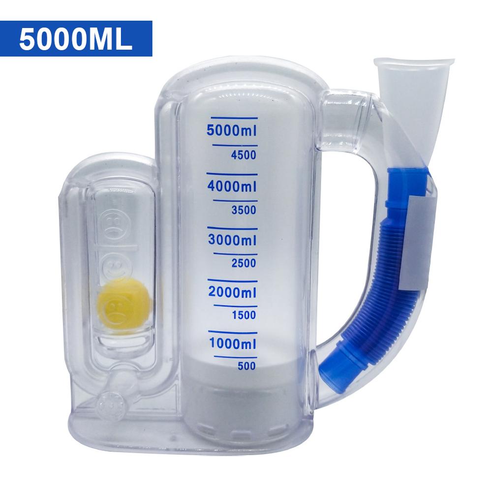 Large Volumetric Breathing Trainer Single/Three-ball Meter Spirometry Trainer Lung Function Exerciser Workout Equipment for: 1 ball 5000ml