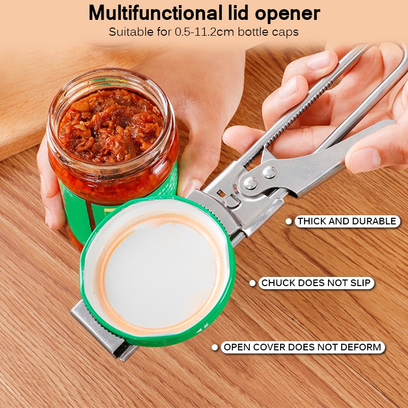 Roestvrij Staal Handmatige Blikopener Grip Handmatige Opener Side Cut Handleiding Jar Flesopener Voor Blikken Deksel Keuken Accessoires