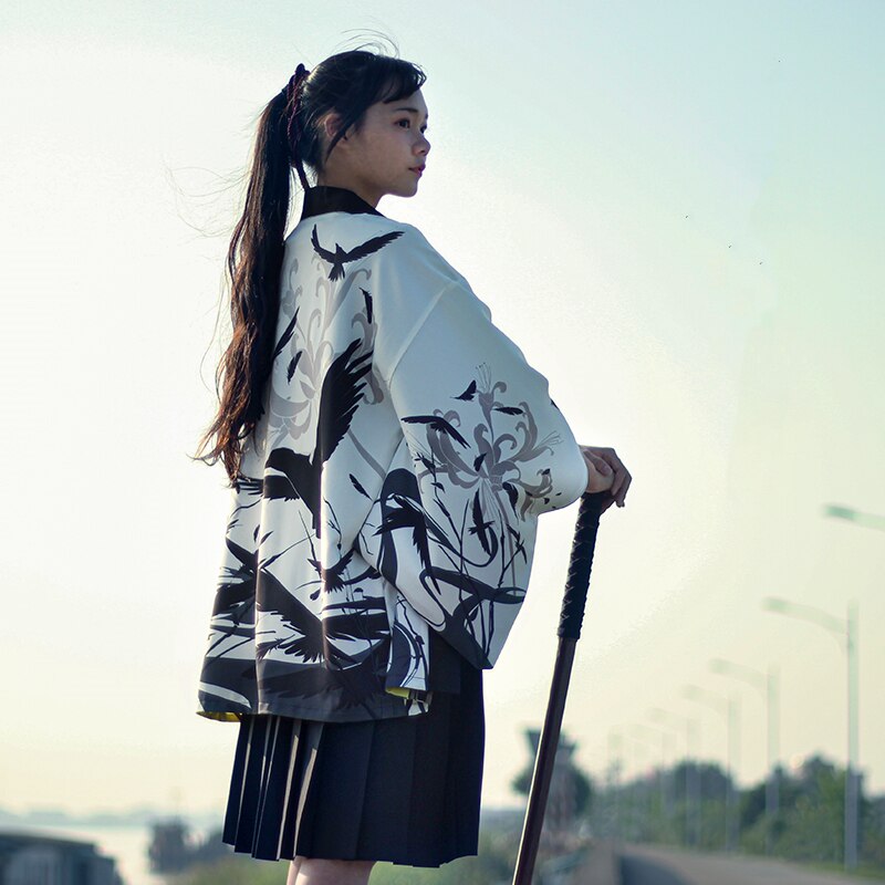 Japanse stijl mannen samurai kostuum kimono cardigan haori drieduizend kraaien doden dag vrouw yukata harajuku koreaanse kleding