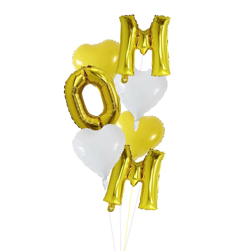 16 tommer mor brev folie balloner luft helium guld sølv hjerte form ballon taksigelse fødselsdagsfest dekorationer globos: Bland 2