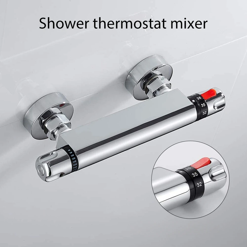 Bathroom Thermostatic Shower Mixing Valves Wall Mount 38℃ Constant Temperature Control Shower Cold Water Mixer Faucet Valve