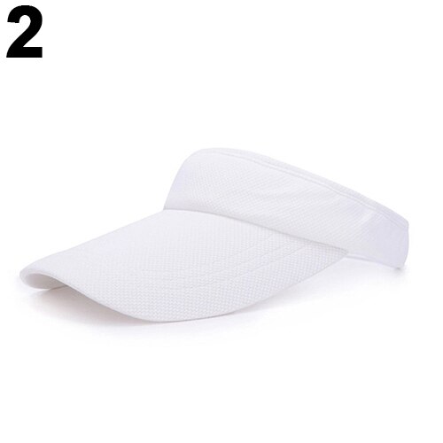 Verstelbare zonnehoed voor dames, effen sportpet met mesh klep, tennis- en golfstrandhoed: Wit