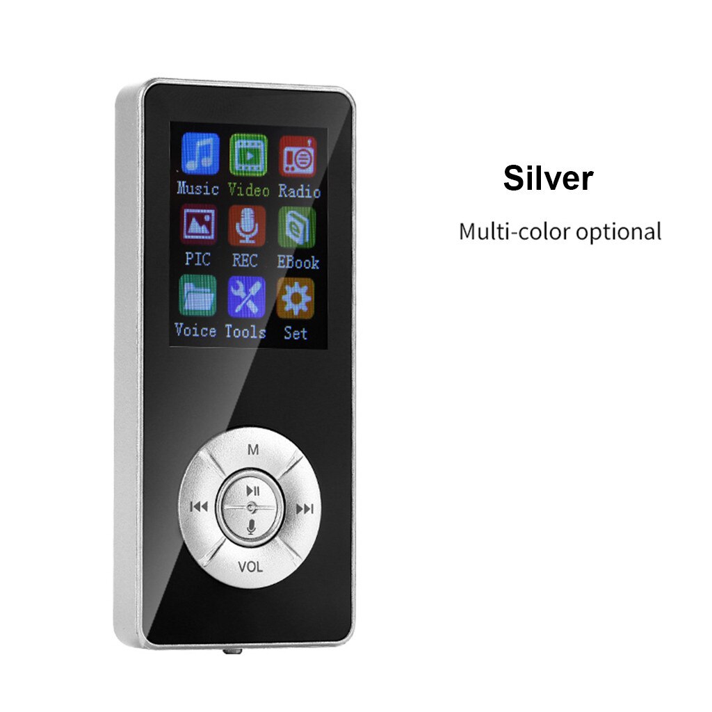 lecteur MP3 Bluetooth hifi sans perte mini lecteur de musique avec fm radio haut-parleur casque, sport MP3 portable métal baladeur: WHITE