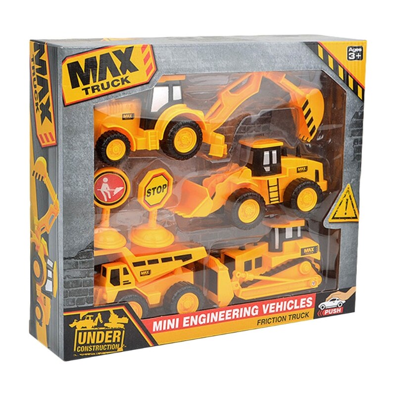 Graafmachine Dump Truck Speelgoed Voor Kinderen Mini Inertiële Bouw Voertuig Beweegbare Gewrichten Bulldozer Digger Model Kinderen: F