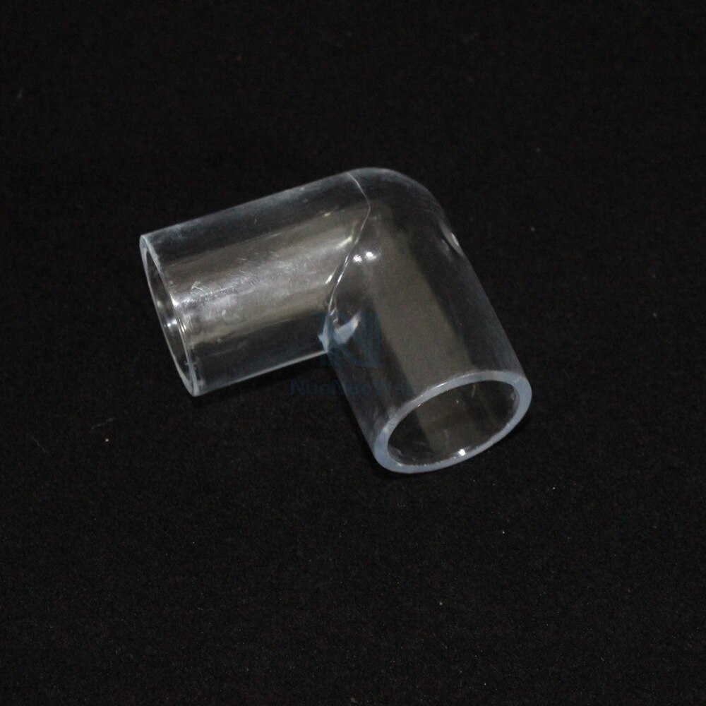 NuoNuoWell 50PCS-Pack 16mm 20mm 25mm Clear Acrylic Plastic Pipe Joints 90 Degree Elbow Connector Aquarium Irrigation DIY