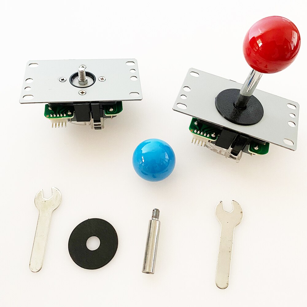 Sanwa-mando para consola de videojuegos, caja de Juego de 2 piezas, joystick, arcade,: 2- red - blue -stick