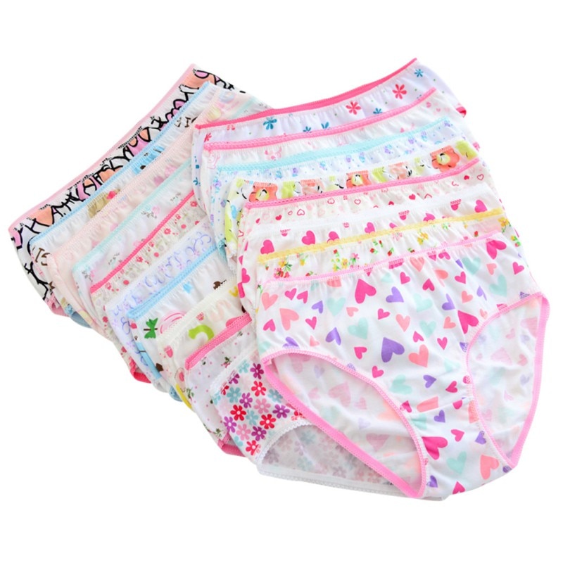 6pcs/set Baby Panties Cotton Kids Underpants Baby Girl Print Briefs Panties For Girls Children's Underpants Random Color