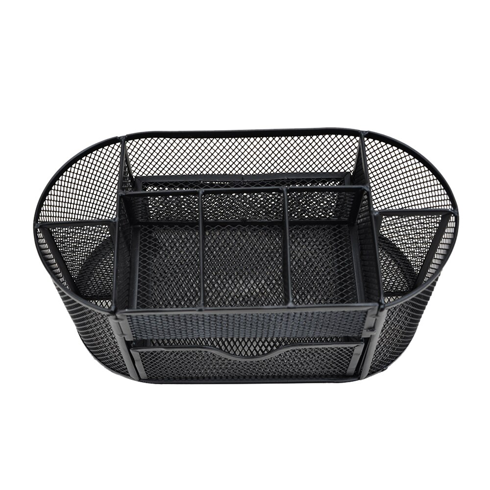 9 Storage Compartments Multi-functional Mesh Desk Organizer Pen Holder Stationery Storage Container Box Collection Caddy